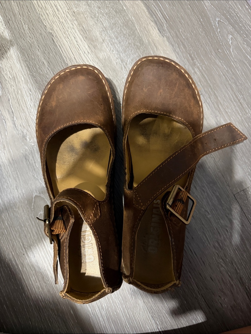 Brown Leather clank’s originals Shoes with Buckle